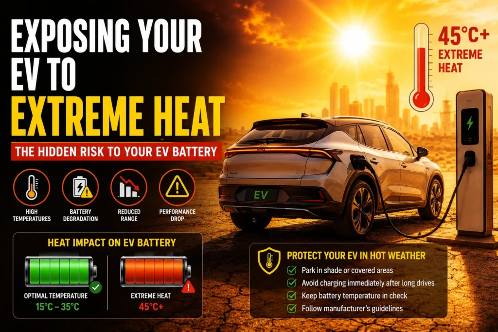 Exposing Your EV to Extreme Heat
Common Mistakes That Reduce EV Battery Life 